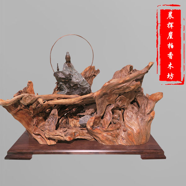 崖柏木铜雕-31