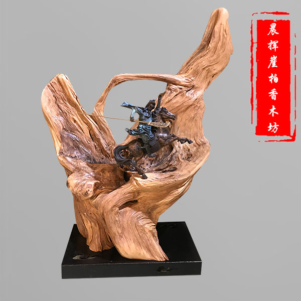 崖柏木铜雕-18