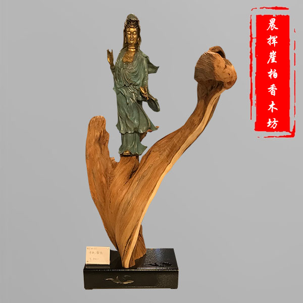 崖柏木铜雕-23