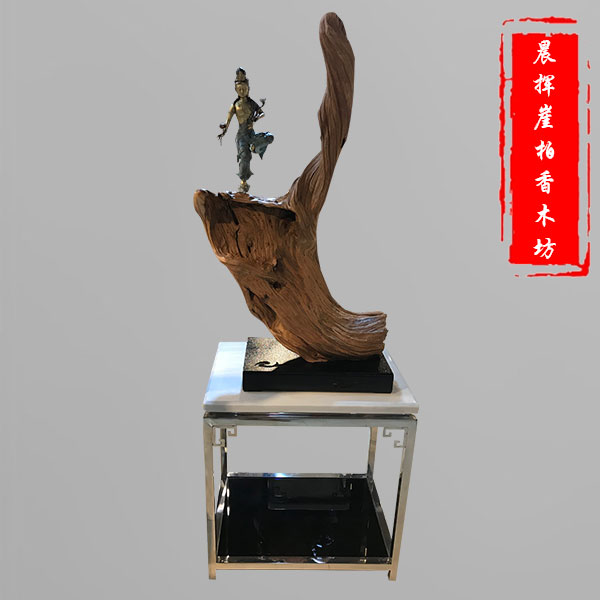 崖柏木铜雕-8