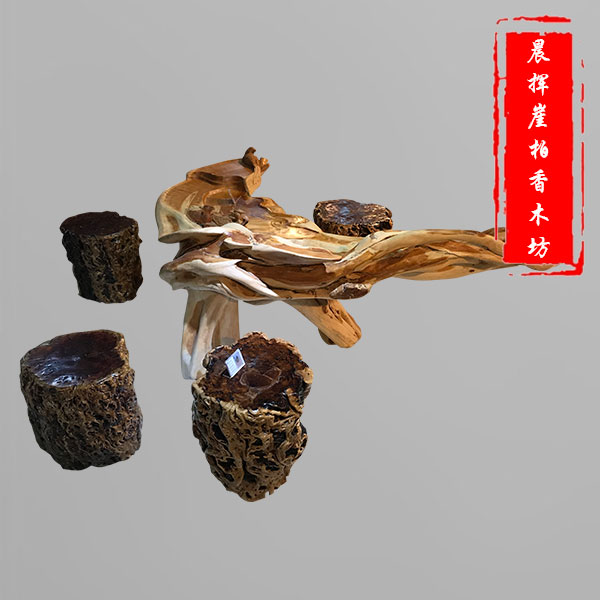 崖柏根雕茶几-7